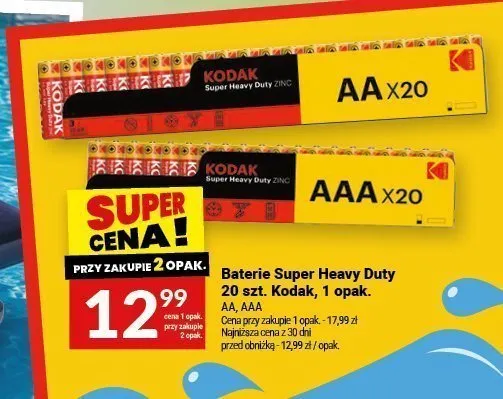 Baterie Super Heavy Duty AAA Kodak promocja w Twój Market