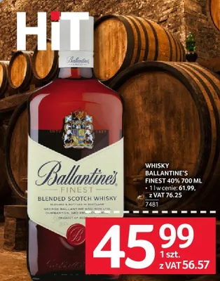 Whisky Ballantine's Finest 40% 700 ml promocja w Selgros