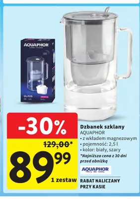 Dzbanek szklany Aquaphor promocja w Intermarche