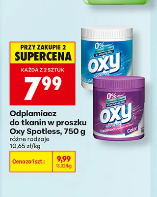 Odplamiacz do tkanin w proszku Oxy Spotless Color promocja w Biedronka