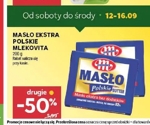 Masło ekstra polskie Mlekovita promocja w Stokrotka