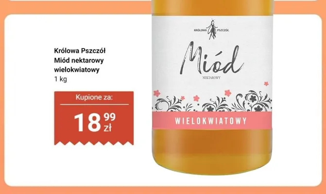 Miód nektarowy wielokwiatowy Królowa Pszczół promocja w Dino