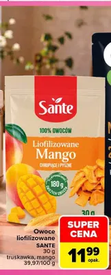 Owoce liofilizowane truskawka Sante promocja w Carrefour