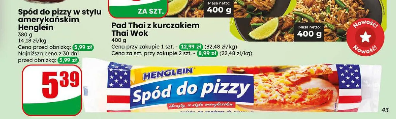 Spód do pizzy w stylu amerykańskim Henglein promocja w Dino