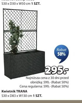 Kwietnik TRANA S30 x D83 x W130cm promocja w Jysk