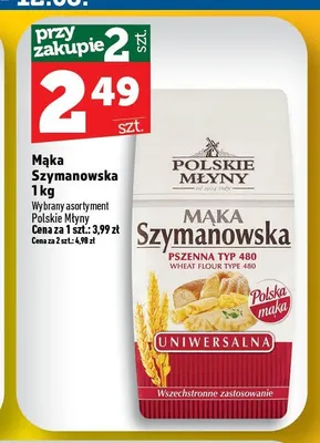 Mąka Szymanowska pszenna typ 480 Polskie Młyny promocja w TOPAZ