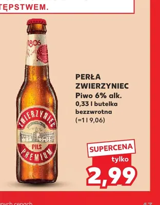 Piwo 6% alk. Perła Zwierzyniec promocja w Kaufland