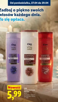 Szampon do włosów Cien Vital Hair Color Brilliance promocja w Lidl
