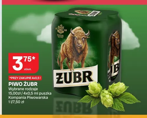 Piwo Żubr 4-pak 500 ml promocja w Chorten