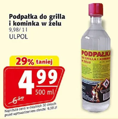 Podpałka do grilla i kominka w żelu Ulpol promocja w Prim Market