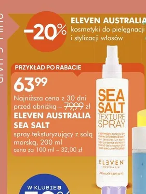Spray teksturyzujący z solą morską Eleven Australia Sea Salt promocja w Super-Pharm