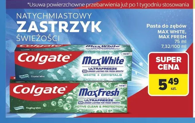 Pasta do zębów Colgate Max White promocja w Carrefour