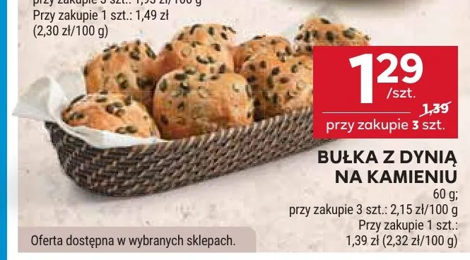 Bułka z dynią na kamieniu promocja w Stokrotka