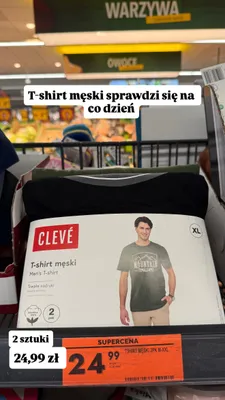 T-shirt męski Clevé 2-pak promocja w Biedronka
