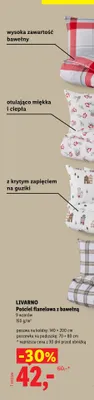 Pościel flanelowa z bawełną Livarno 140x200 cm promocja w Lidl
