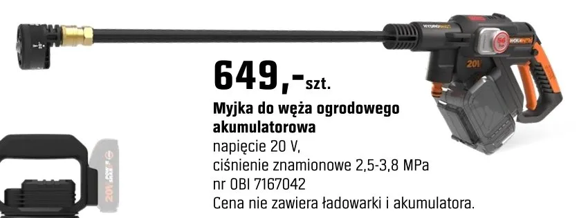 Myjka do węża ogrodowego akumulatorowa promocja w OBI