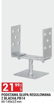 Podstawa słupa regulowana z blachą PB14 60-140x3,5mm promocja w Merkury Market
