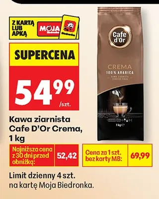 Kawa ziarnista Crema 100% Arabica promocja w Biedronka