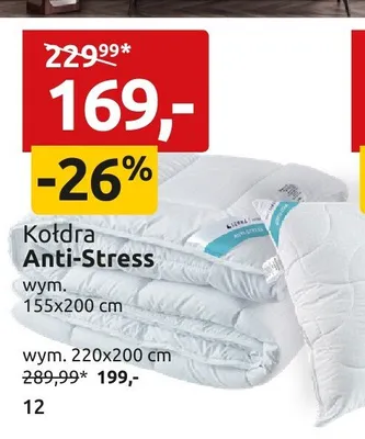 Kołdra Anti-Stress 155x200 cm promocja w Black Red White