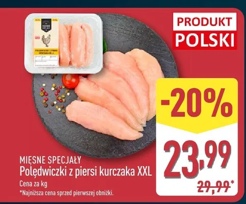 Polędwiczki z piersi kurczaka XXL promocja w Aldi