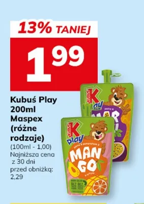 Napój Kubuś Play Mango promocja w Hitpol