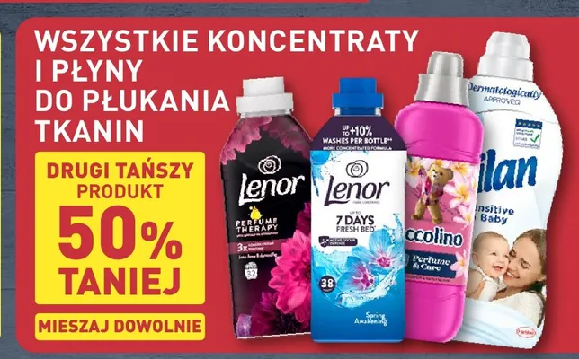 Płyn do płukania tkanin Lenor 7 Days Fresh Bed promocja w Aldi