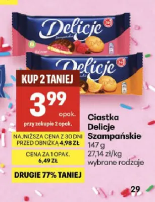 Ciastka Delicje Szampańskie promocja w Delikatesy Centrum