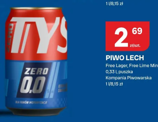 Piwo bezalkoholowe Tyskie Zero 0,0% promocja w Chorten