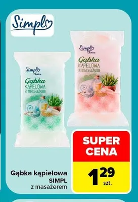 Gąbka kąpielowa Simpl z masażerem promocja w Carrefour