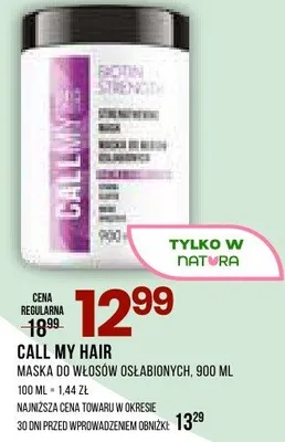 Maska do włosów Call My Hair osłabionych promocja w Drogerie Natura