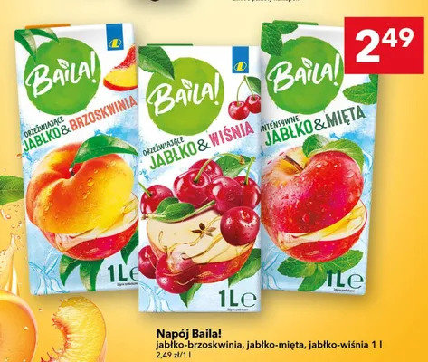 Napój Baila! jabłko-brzoskwinia promocja w LEWIATAN