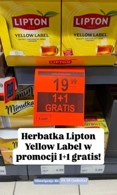 Herbata czarna Lipton Yellow Label promocja w Aldi