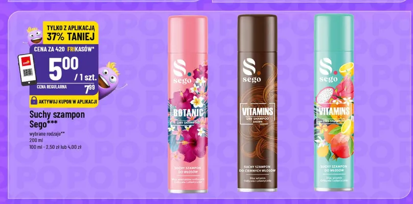 Suchy szampon Sego Vitamins do ciemnych włosów promocja w POLOmarket