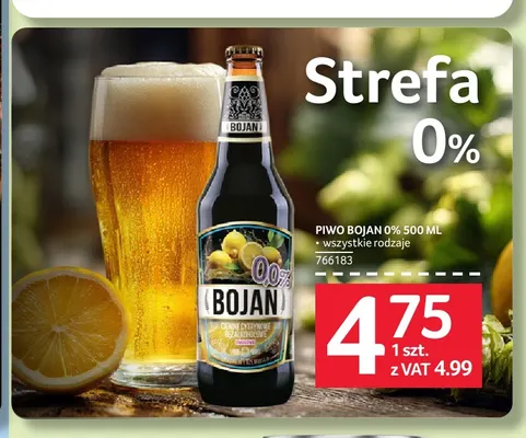 Piwo bezalkoholowe Bojan promocja w Selgros