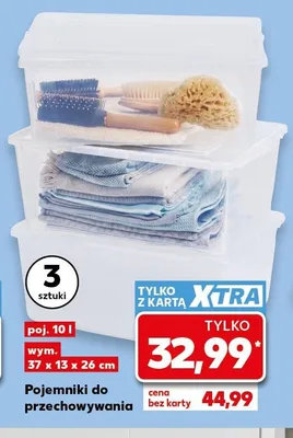 Pojemniki do przechowywania 10l 37x13x26cm promocja w Kaufland