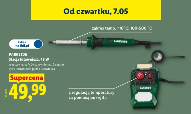 Stacja lutownicza Parkside 48W promocja w Lidl