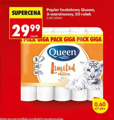 Papier toaletowy Queen 3-warstwowy promocja w Biedronka
