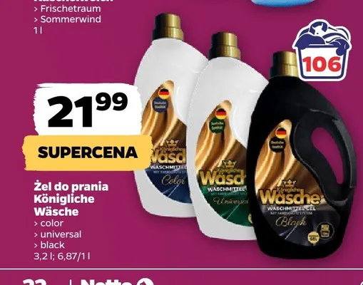 Żel do prania Black Königliche Wäsche promocja w Netto