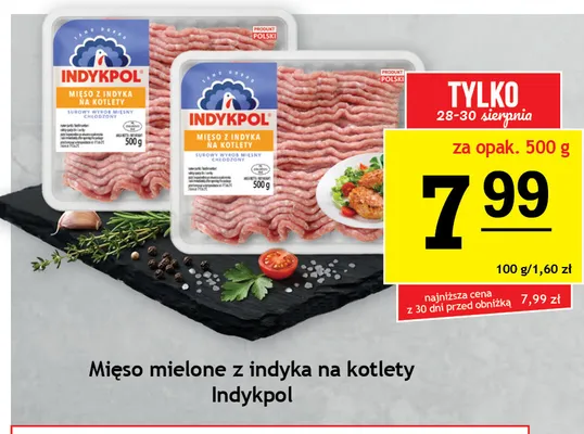Mięso mielone z indyka na kotlety Indykpol promocja w Gram Market