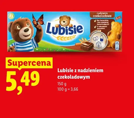 Ciastka Lubisie z nadzieniem czekoladowym promocja w Lidl
