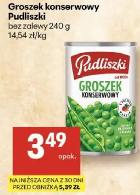 Groszek konserwowy Pudliszki bez zalewy promocja w Delikatesy Centrum