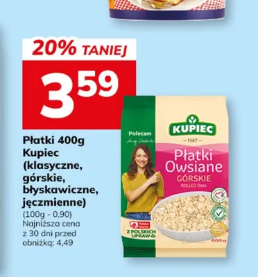 Płatki jęczmienne Kupiec promocja w Hitpol