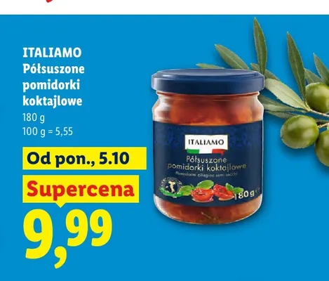 Półsuszone pomidorki koktajlowe Italiamo promocja w Lidl