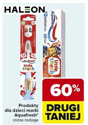 Produkty dla dzieci marki Aquafresh różne rodzaje promocja w Carrefour