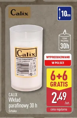 Wkład parafinowy 30 h Calix promocja w Aldi