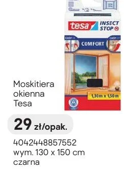 Moskitiera okienna wym. 130 x 150 cm czarna promocja w Castorama
