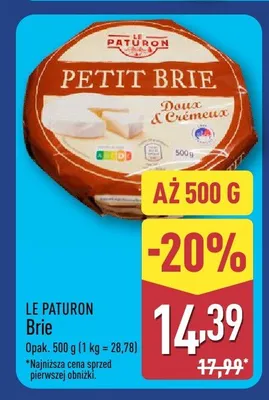 Brie Le Paturon promocja w Aldi