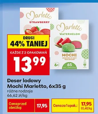 Deser lodowy Mochi Marletto Strawberry promocja w Biedronka