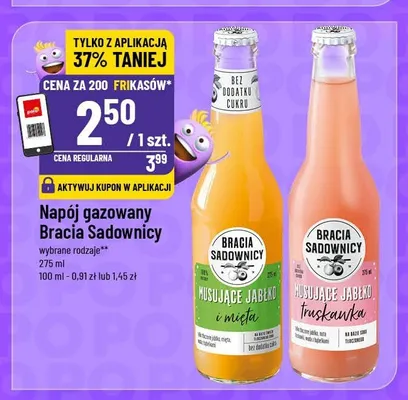 Napój gazowany Bracia Sadownicy Musujące Jabłko Truskawka promocja w POLOmarket