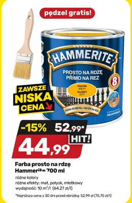 Farba prosto na rdzę Hammerite młotkowy promocja w Bricomarche